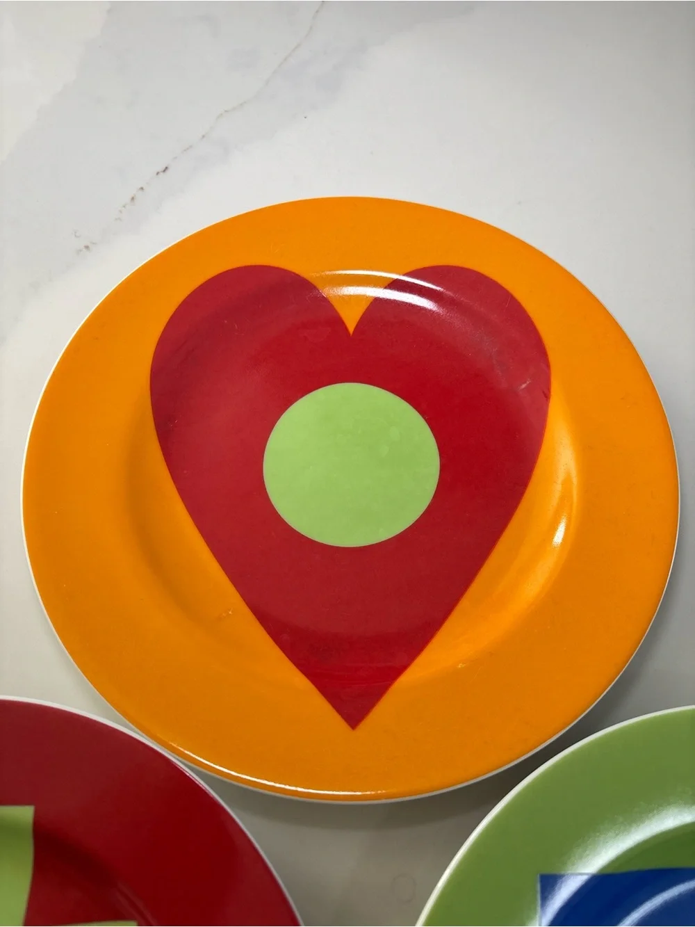 Swid Powell Gene Meyer Plates Set 3 Vintage Porcelain Salad Dessert Geometric